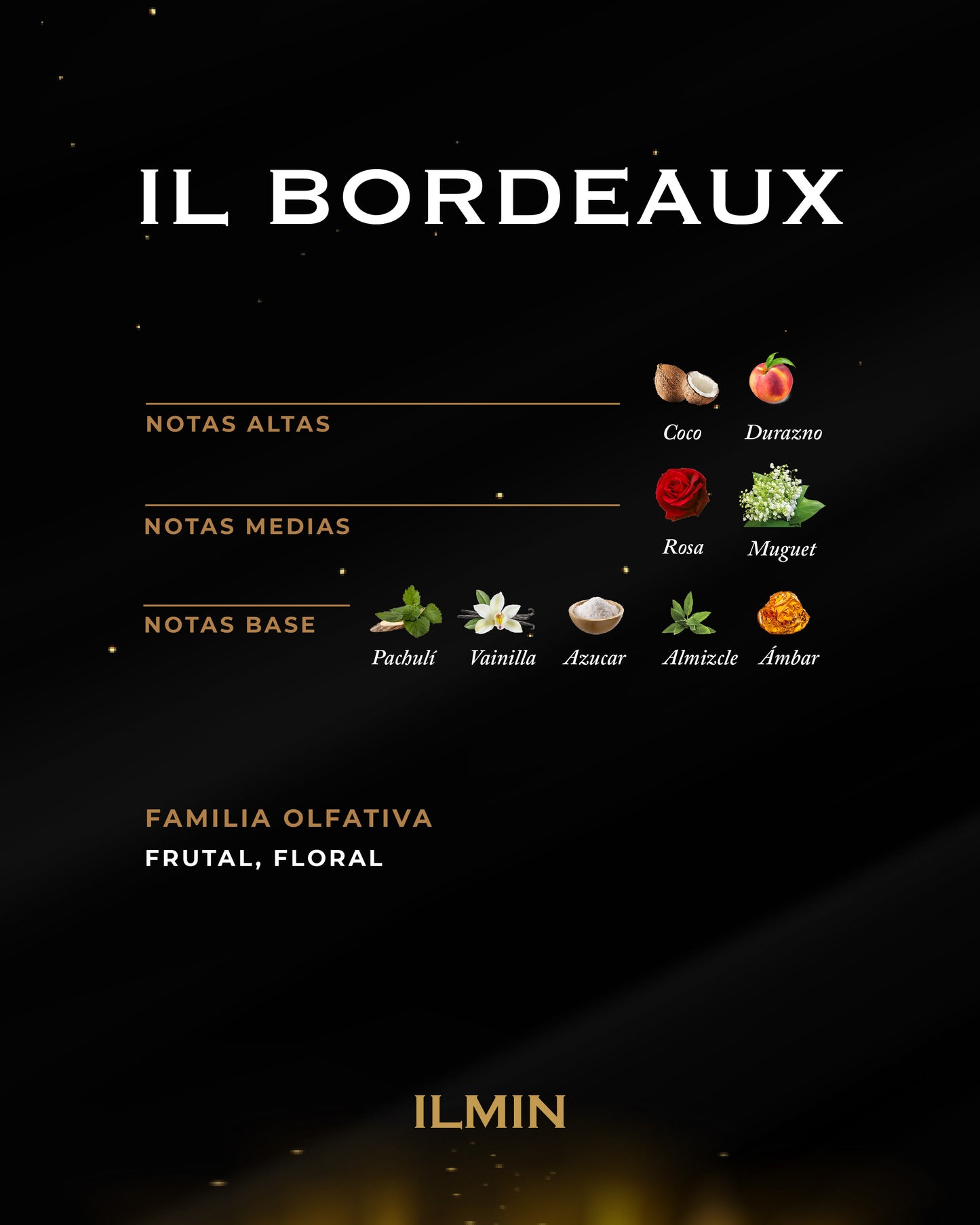 Perfume exclusivo ILMIN IL BORDEAUX familia olfativa