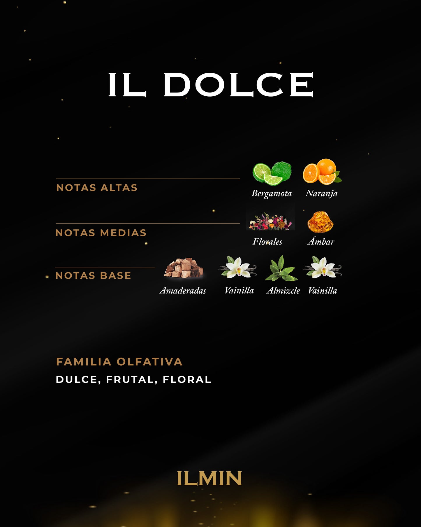 Perfume exclusivo ILMIN IL DOLCE familia olfativa