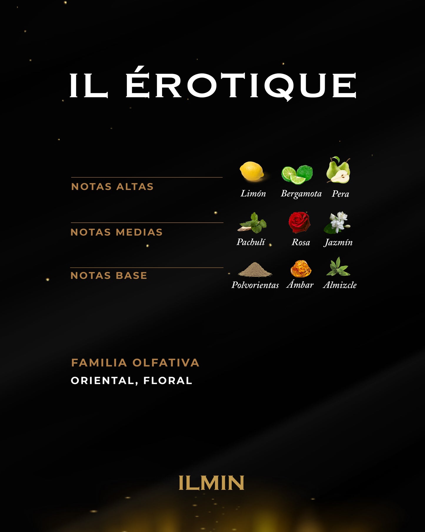 Perfume exclusivo ILMIN IL EROTIQUE familia olfativa
