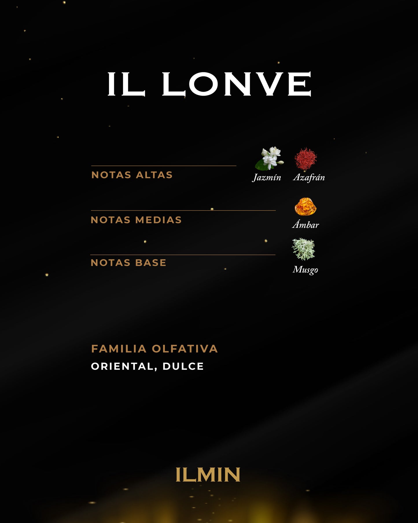 Perfume exclusivo ILMIN IL LONVE FAMILIA OLFATIVA